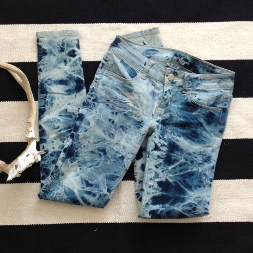 American Eagle | Skinny Blue Acid Wash Jeggings